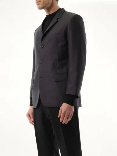 Maison Margiela British Mohair Suit Jacket in Charcoal Black | Thumbnail 5