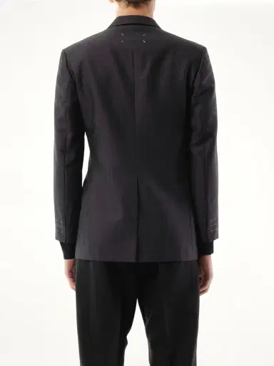 Maison Margiela British Mohair Suit Jacket in Charcoal Black | Thumbnail 6