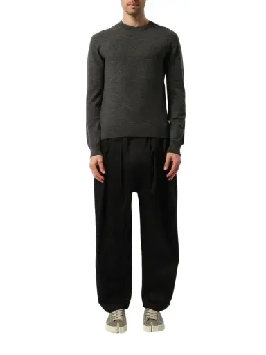 Maison Margiela Elbow Patch Knit Sweater in Charcoal Black | Thumbnail 1 Maison Margiela Elbow Patch Knit Sweater in Charcoal Black | Thumbnail 1
