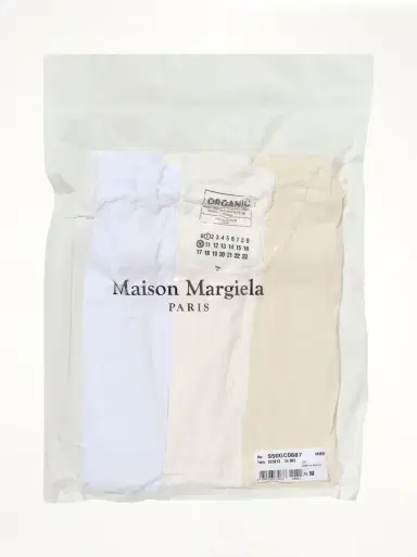 Maison Margiela Organic Jersey 3 Pack T-shirt in Grey/white/cream Grey | Thumbnail 4