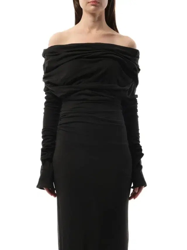 Entire Studios Bound Midi Dress in Soot Black