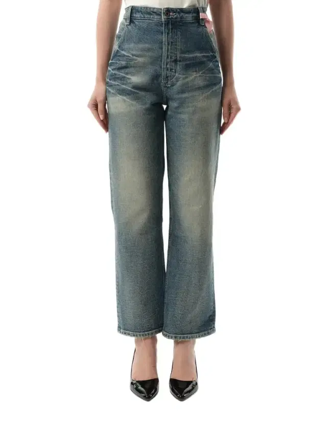 FAX COPY EXPRESS Washed Straight-cut Jeans