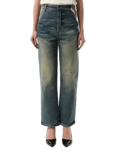 FAX COPY EXPRESS Vintage Washed Straight-cut Jeans | Thumbnail 1 FAX COPY EXPRESS Vintage Washed Straight-cut Jeans | Thumbnail 1
