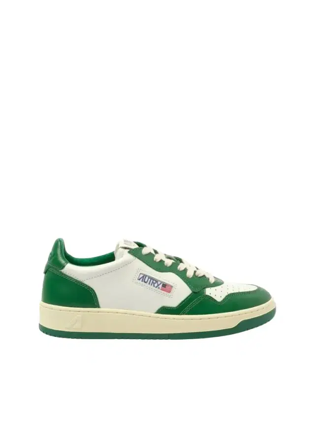 Autry Medalist Low Bicolour Sneakers in White/green White