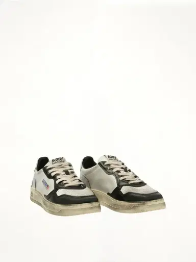 Autry Sup Vint Low Sneakers in White/black/silver White | Thumbnail 3 Autry Sup Vint Low Sneakers in White/black/silver White | Thumbnail 3
