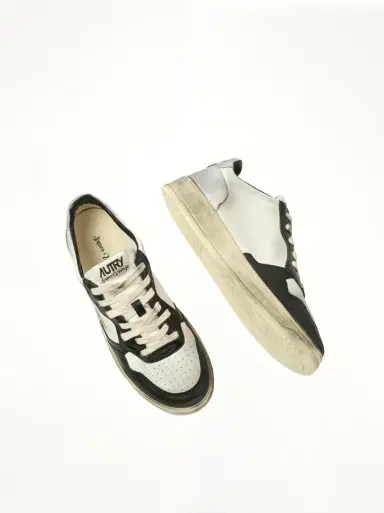 Autry Sup Vint Low Sneakers in White/black/silver White | Thumbnail 4 Autry Sup Vint Low Sneakers in White/black/silver White | Thumbnail 4