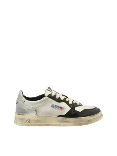 Autry Sup Vint Low Sneakers in White/black/silver White | Thumbnail 1 Autry Sup Vint Low Sneakers in White/black/silver White | Thumbnail 1