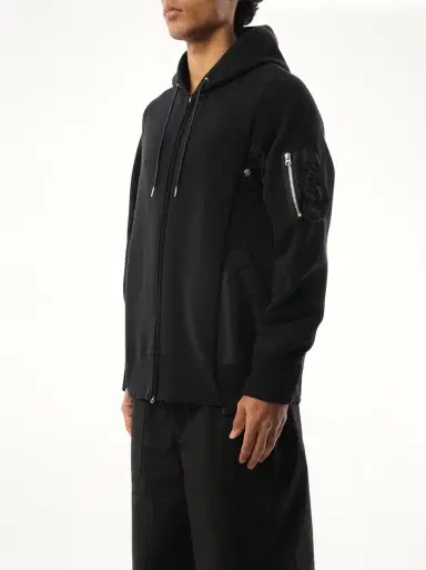 Sacai Sponge Sweat Nylon Twill Zip Hoodie | Thumbnail 5 Sacai Sponge Sweat Nylon Twill Zip Hoodie | Thumbnail 5
