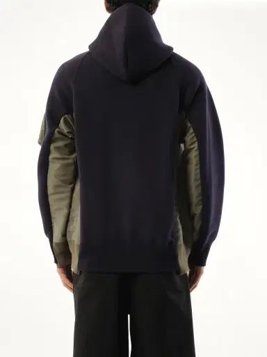 Sacai Sponge Sweat Nylon Twill Zip Hoodie in Navy/khaki | Thumbnail 6 Sacai Sponge Sweat Nylon Twill Zip Hoodie in Navy/khaki | Thumbnail 6
