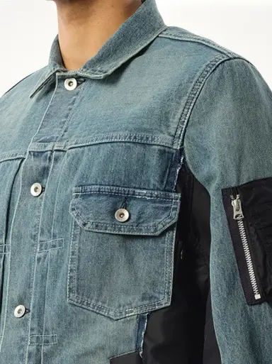 Sacai Denim Nylon Twill Jacket | Thumbnail 2 Sacai Denim Nylon Twill Jacket | Thumbnail 2