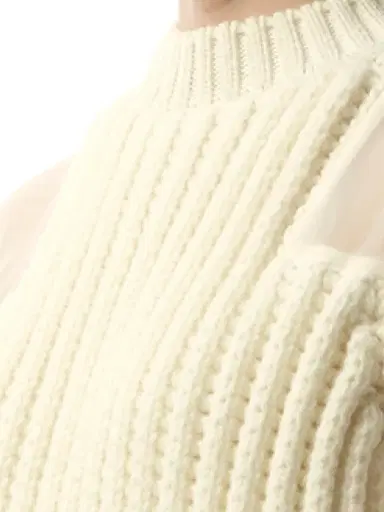 Sacai Silk Chiffon Mix Knit Dress | Thumbnail 2 Sacai Silk Chiffon Mix Knit Dress | Thumbnail 2