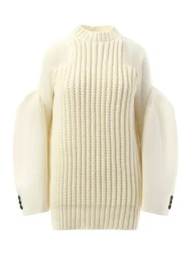 Sacai Silk Chiffon Mix Knit Dress | Thumbnail 3 Sacai Silk Chiffon Mix Knit Dress | Thumbnail 3