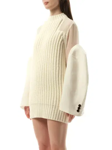 Sacai Silk Chiffon Mix Knit Dress | Thumbnail 5 Sacai Silk Chiffon Mix Knit Dress | Thumbnail 5