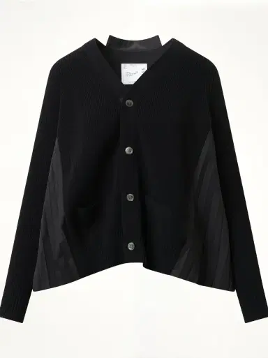 Sacai Wool Knit x Cotton Poplin Cardigan | Thumbnail 3 Sacai Wool Knit x Cotton Poplin Cardigan | Thumbnail 3