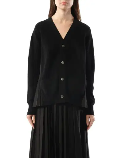 Sacai Wool Knit x Cotton Poplin Cardigan | Thumbnail 1 Sacai Wool Knit x Cotton Poplin Cardigan | Thumbnail 1