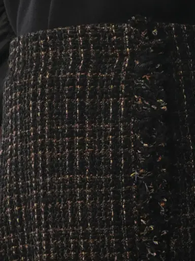 Sacai Tweed Skirt in Black/brown | Thumbnail 2