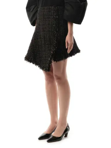 Sacai Tweed Skirt in Black/brown | Thumbnail 5