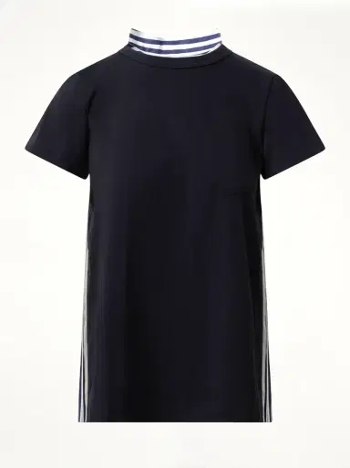Sacai Cotton Poplin x Jersey T-shirt in Navy/navy Stripe | Thumbnail 3 Sacai Cotton Poplin x Jersey T-shirt in Navy/navy Stripe | Thumbnail 3