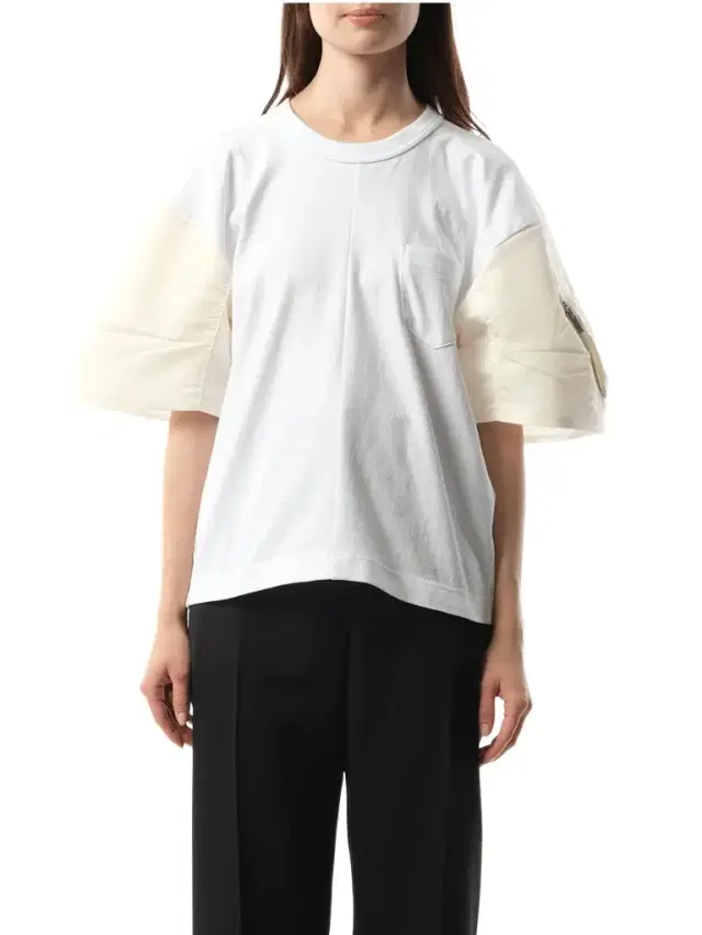Sacai Nylon Twill Cotton Jersey T-shirt