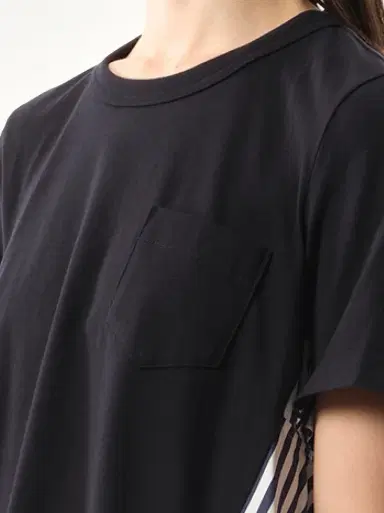 Sacai Cotton Poplin x Jersey T-shirt in Navy/navy Stripe Navy | Thumbnail 2 Sacai Cotton Poplin x Jersey T-shirt in Navy/navy Stripe Navy | Thumbnail 2