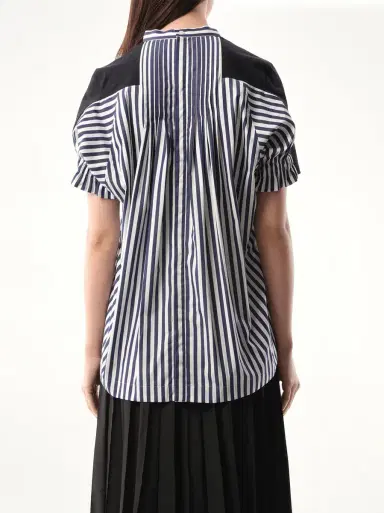 Sacai Cotton Poplin x Jersey T-shirt in Navy/navy Stripe Navy | Thumbnail 6 Sacai Cotton Poplin x Jersey T-shirt in Navy/navy Stripe Navy | Thumbnail 6