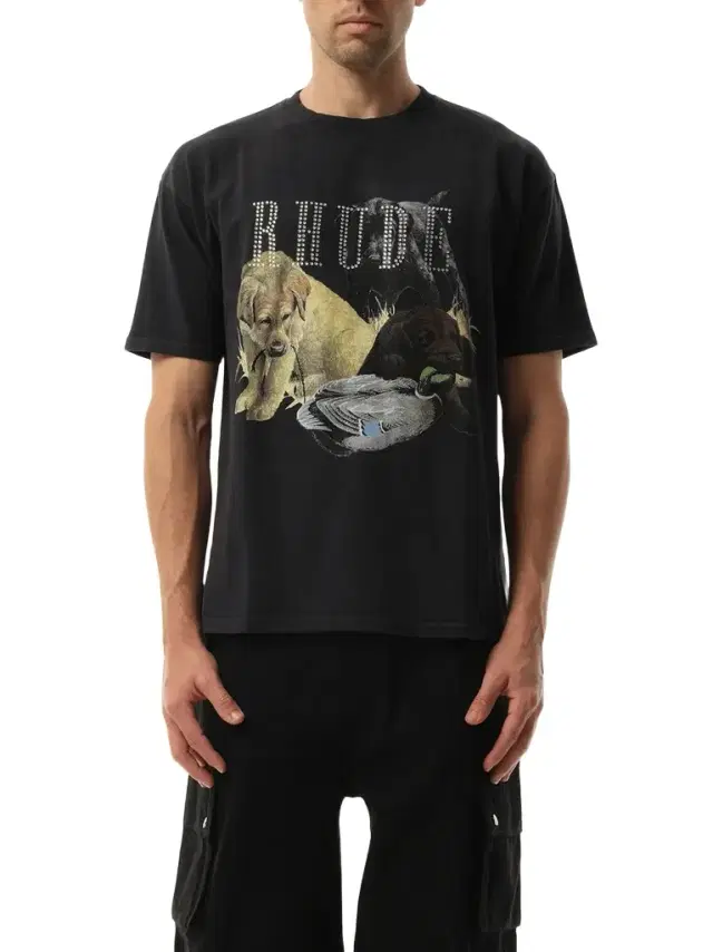 Rhude Rhinestone Hunting Dog T-shirt