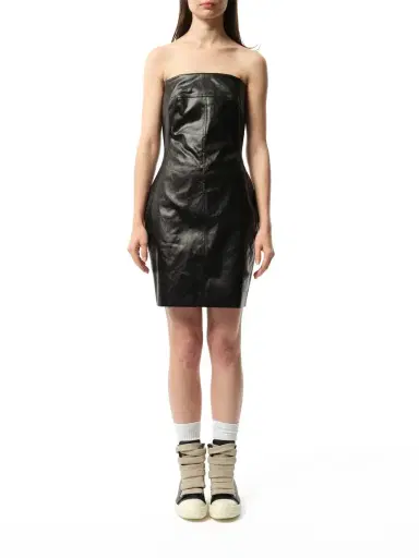 Rick Owens Coated Denim Bustier Mini Dress | Thumbnail 4 Rick Owens Coated Denim Bustier Mini Dress | Thumbnail 4