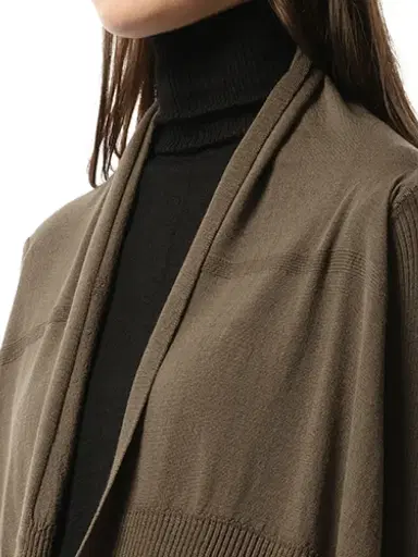 Rick Owens Medium Wrap Cardigan in Dust Brown | Thumbnail 2 Rick Owens Medium Wrap Cardigan in Dust Brown | Thumbnail 2