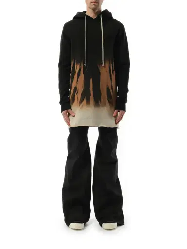 RICK OWENS DRKSHDW Drawstring Hoodie in Black/terra Black | Thumbnail 4