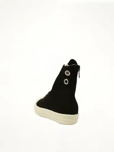 RICK OWENS DRKSHDW Denim High Sneaks in Black/milk Black | Thumbnail 2