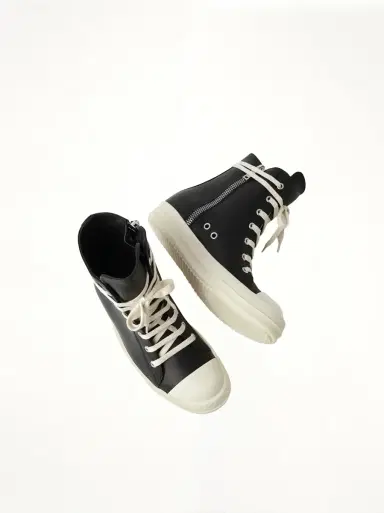 Rick Owens Washed Calf Sneaker in Black/milk | Thumbnail 4 Rick Owens Washed Calf Sneaker in Black/milk | Thumbnail 4