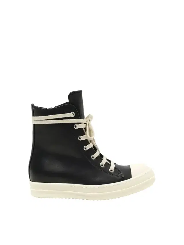 Rick Owens Washed Calf Sneaker in Black/milk