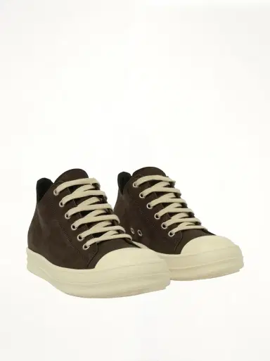 Rick Owens Grey Wolf Nubuk Low Sneaker in Dark Dust/milk Brown | Thumbnail 3 Rick Owens Grey Wolf Nubuk Low Sneaker in Dark Dust/milk Brown | Thumbnail 3