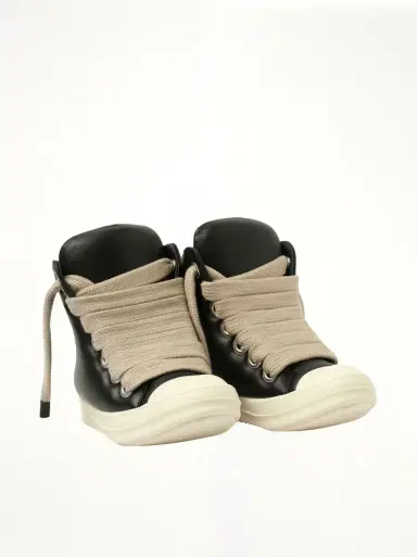 Rick Owens Jumbo Laced Padded High Sneaks in Black/milk | Thumbnail 3 Rick Owens Jumbo Laced Padded High Sneaks in Black/milk | Thumbnail 3