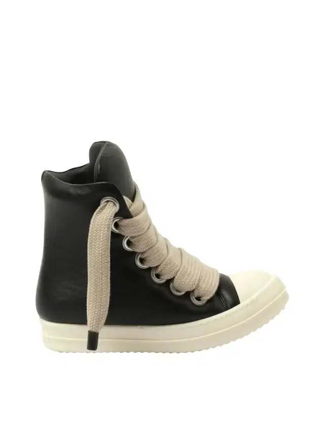 Rick Owens Jumbo Laced Padded High Sneaks in Black/milk