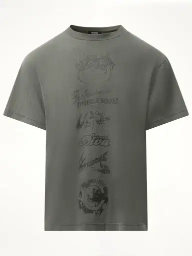 We11Done Multi-logo T-shirt in Charcoal Black | Thumbnail 3 We11Done Multi-logo T-shirt in Charcoal Black | Thumbnail 3