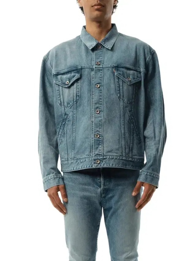 DOUBLET Care Denim Jacket in Indigo Blue