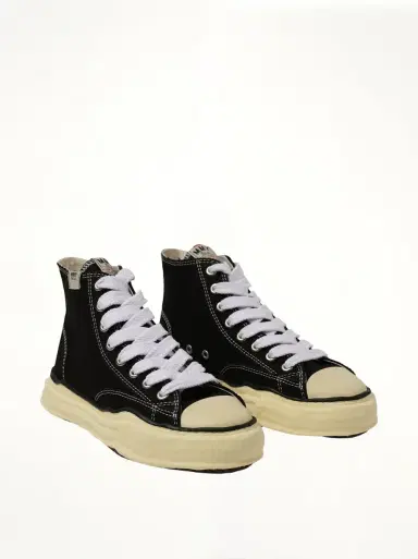 Maison MIHARA YASUHIRO Peterson OG Vintage High Top Sneaker in Black/white Black | Thumbnail 3