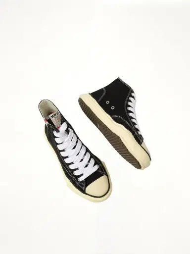 Maison MIHARA YASUHIRO Peterson OG Vintage High Top Sneaker in Black/white Black | Thumbnail 4