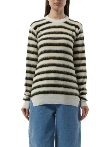 Marni Mohair Stripe Sweater in Light Alabaster White | Thumbnail 1