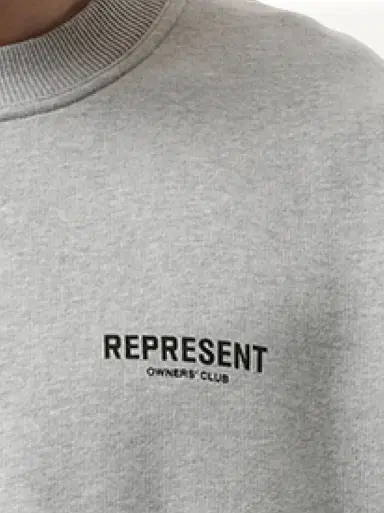 Represent Represent Owners Club Sweatshirt in Ash Grey/black Grey | Thumbnail 2