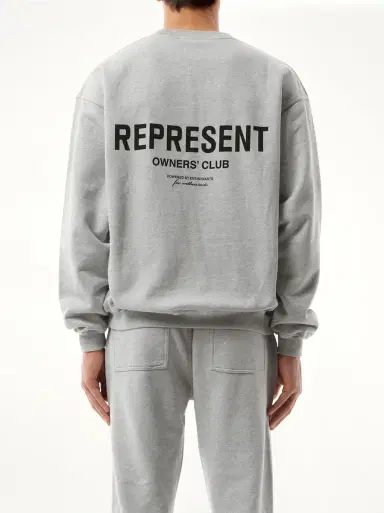 Represent Represent Owners Club Sweatshirt in Ash Grey/black Grey | Thumbnail 6