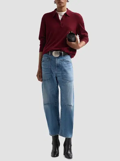 Nili Lotan Women's Jovan Cashmere Polo Sweater | Thumbnail 2