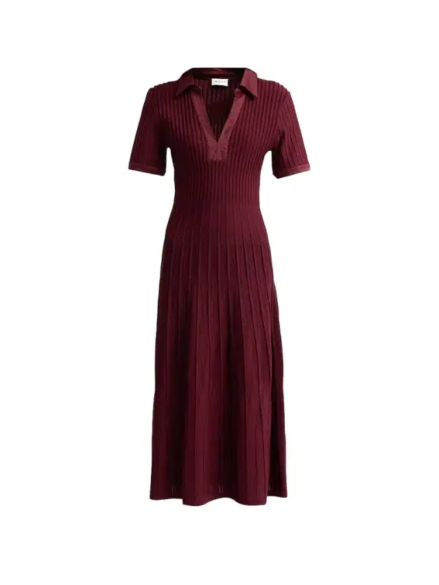 Milly Women's Dylan Johnny-Collar Ribbed Midi Dress
