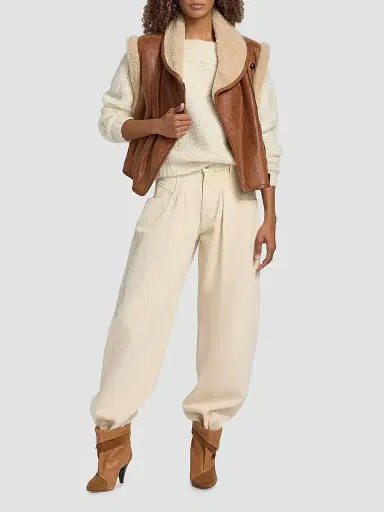 Isabel Marant Women's Alime Leather & Shearling Vest | Thumbnail 2 Isabel Marant Women's Alime Leather & Shearling Vest | Thumbnail 2
