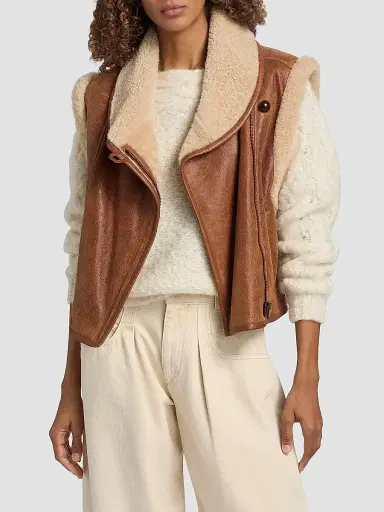 Isabel Marant Women's Alime Leather & Shearling Vest | Thumbnail 3 Isabel Marant Women's Alime Leather & Shearling Vest | Thumbnail 3