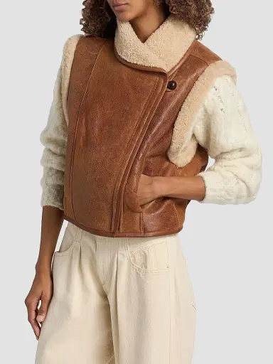 Isabel Marant Women's Alime Leather & Shearling Vest | Thumbnail 4 Isabel Marant Women's Alime Leather & Shearling Vest | Thumbnail 4