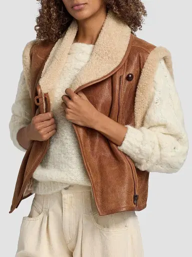 Isabel Marant Women's Alime Leather & Shearling Vest | Thumbnail 6 Isabel Marant Women's Alime Leather & Shearling Vest | Thumbnail 6