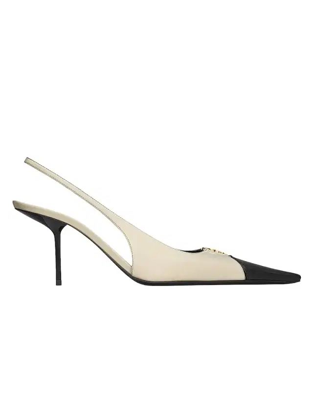 Saint Laurent Women's Babylone Breteuil Slingback Pumps in Smooth Leather