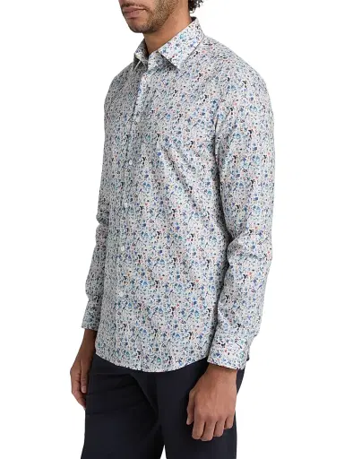 Paul Smith Men's Floral Cotton Regular-Fit Shirt | Thumbnail 4 Paul Smith Men's Floral Cotton Regular-Fit Shirt | Thumbnail 4